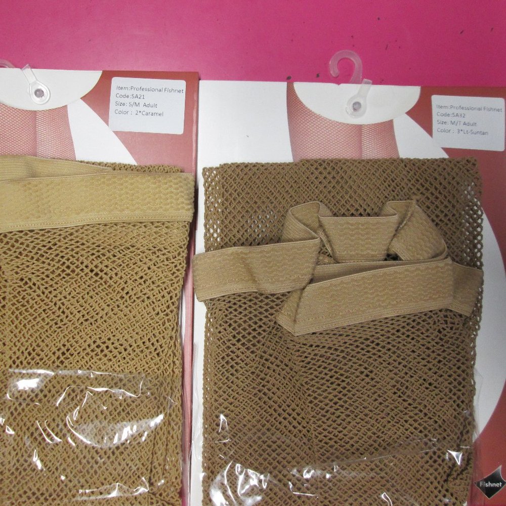 New Size SA MA LA Dux Caramel or Light Suntan Professional Fishnet Dance Tights